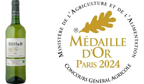 Logo médaille d'or du concours de Paris pour notre blanc sec bio
